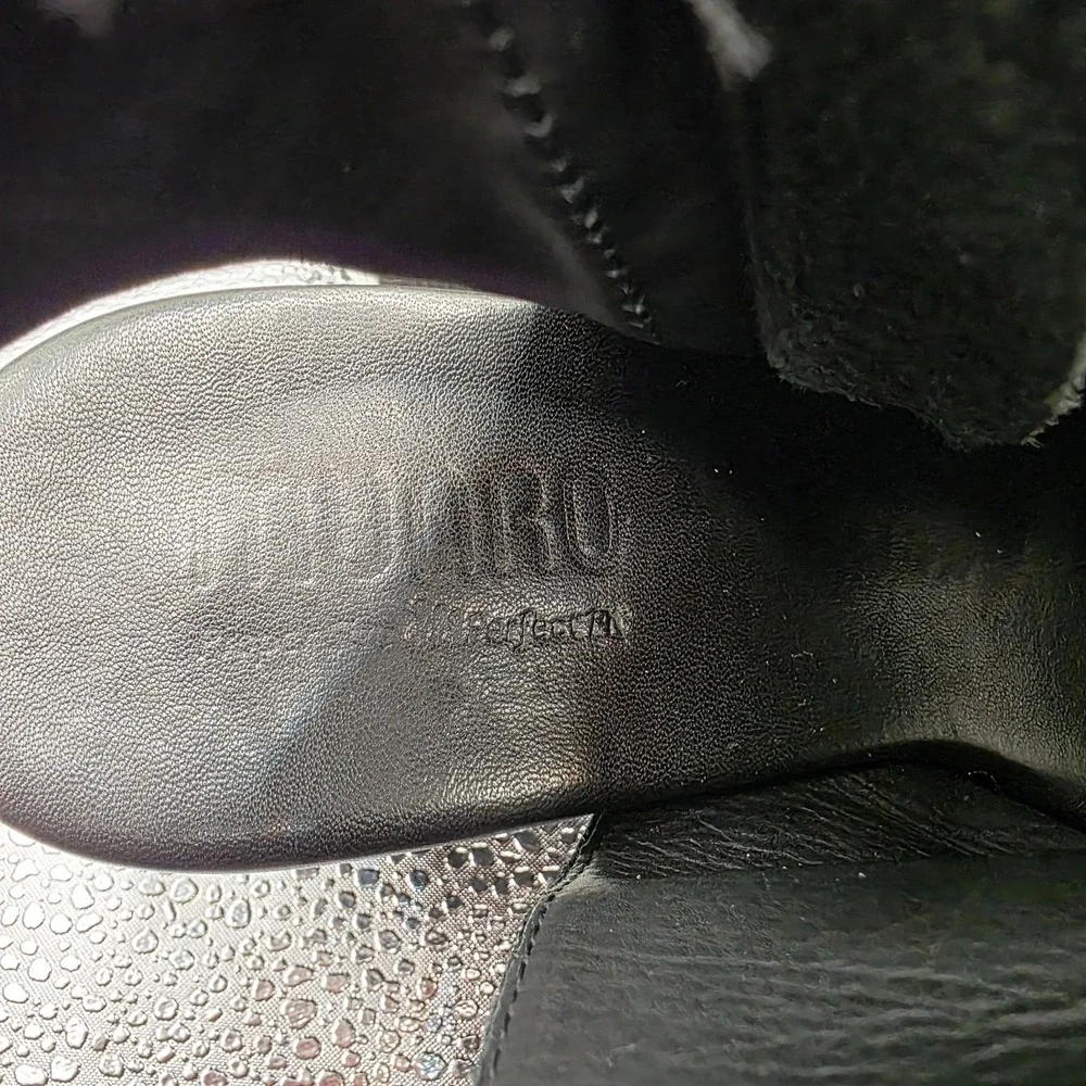 Munro American Suede Leather Slingback Sandals Open Toe Block Heel Sz 6.5W‎ USA